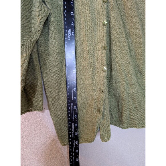 EILEEN FISHER Woman 2X Oversized Knit Cardigan Sweater Olive Green Linen Luxury - Picture 8 of 10
